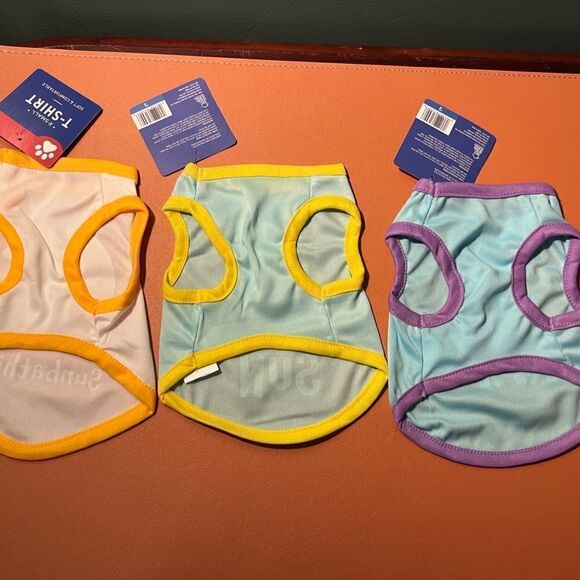 NWT 3pc Dog T-Shirts XSmall Sunbathing Powered By Naps Fun In The Sun Puppy NEW - Picture 6 of 10